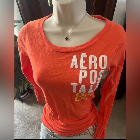 Y2K Aeropostale embroidery logo graphic tee long sleeve - Picture 5 of 10